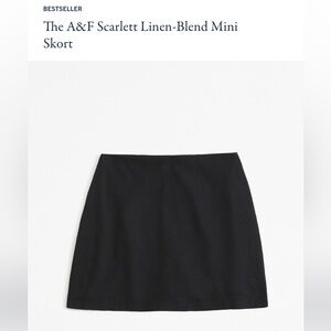 NWT Abercrombie & Fitch Scarlett Linen-blend Black Mini Skirt